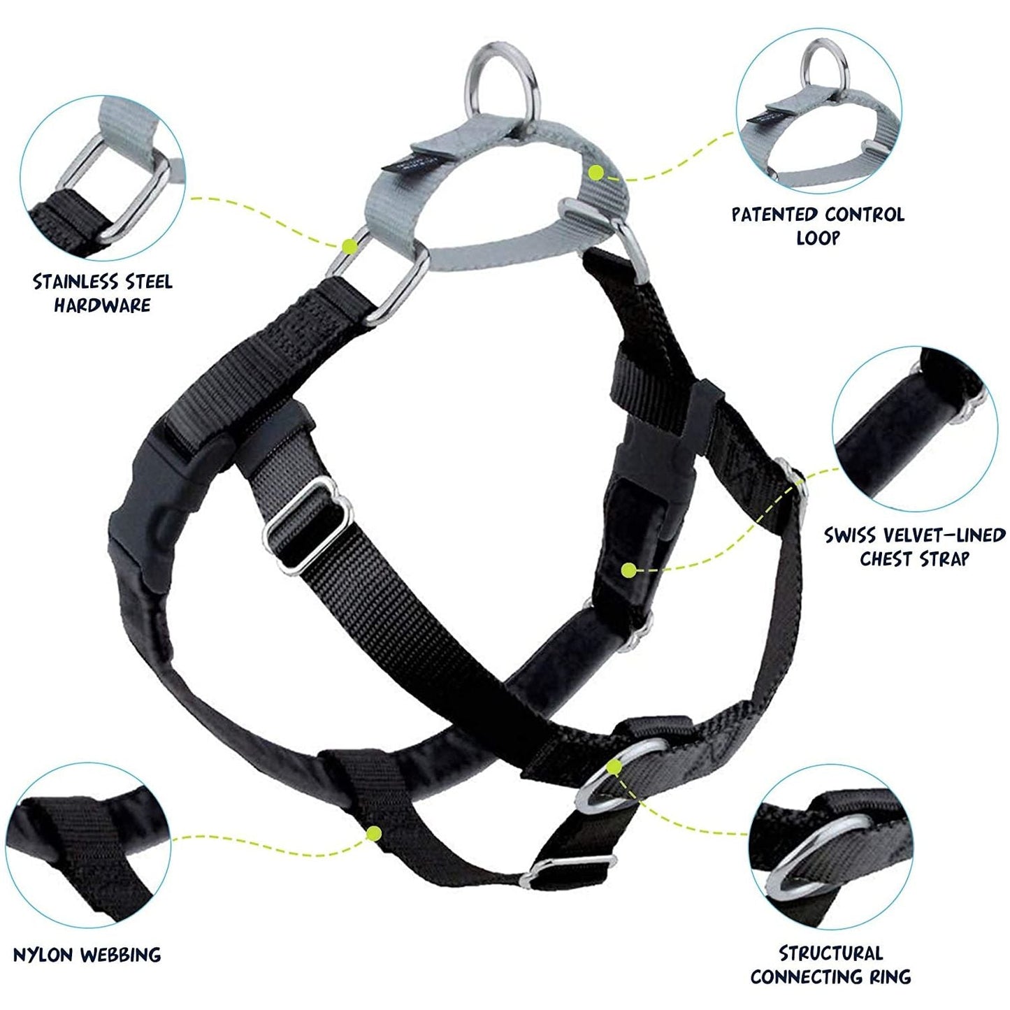 Freedom No-Pull Dog Harness Black