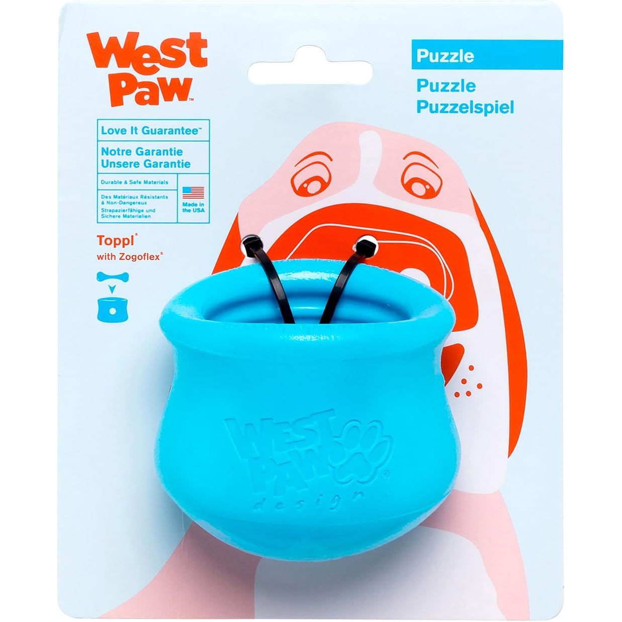 West Paw Zogoflex Toppl Treat Dispensing Dog Toy Puzzle Small