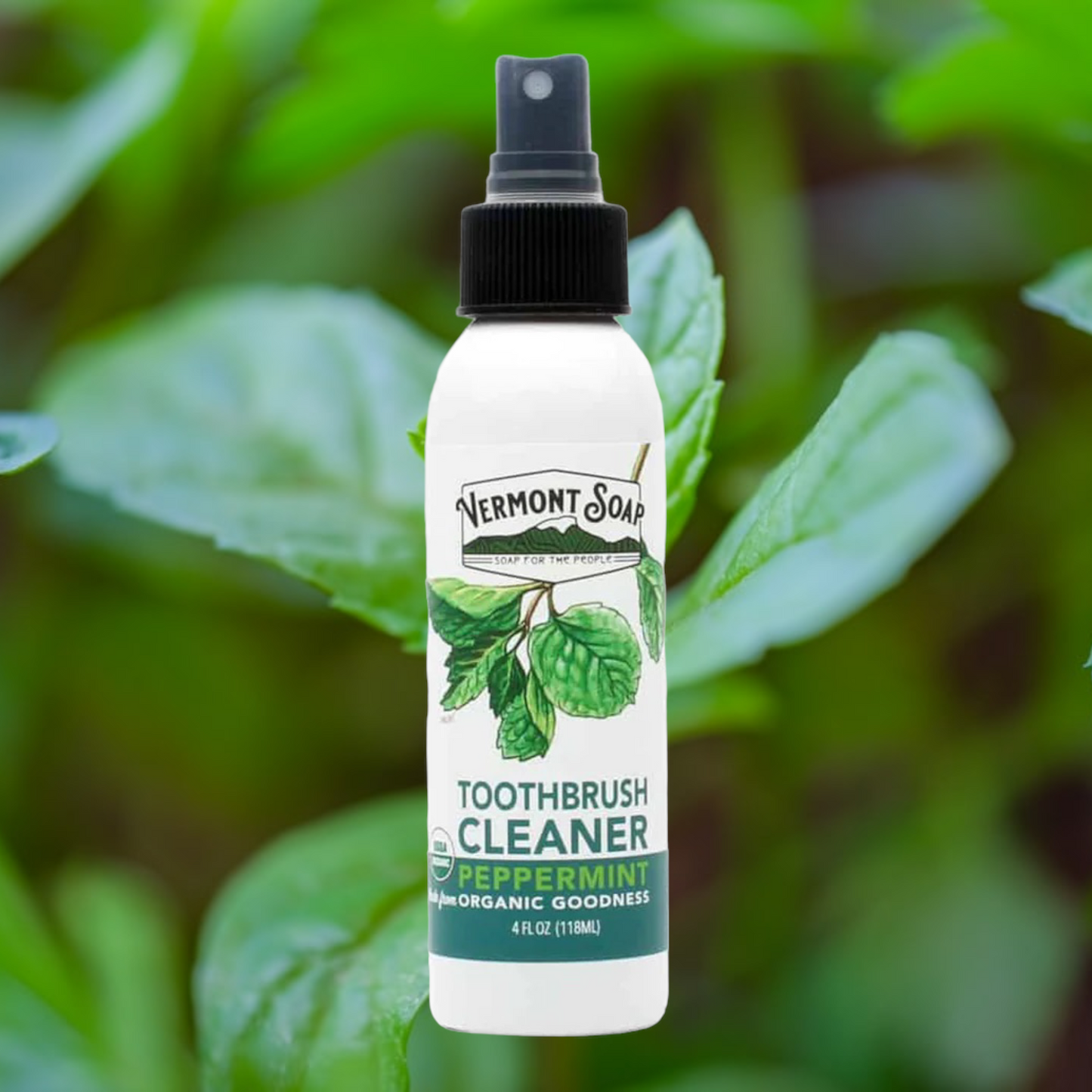 Toothbrush Cleaner 118ml Spray - Peppermint Vermont Soap
