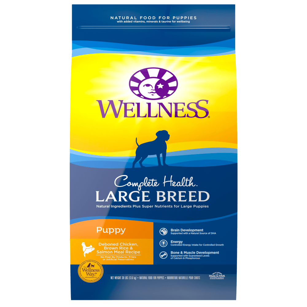 Wellness Complete Health Natural Large Breed Puppy Chicken, Brown Rice and Salmon Recipe Dry Dog Food