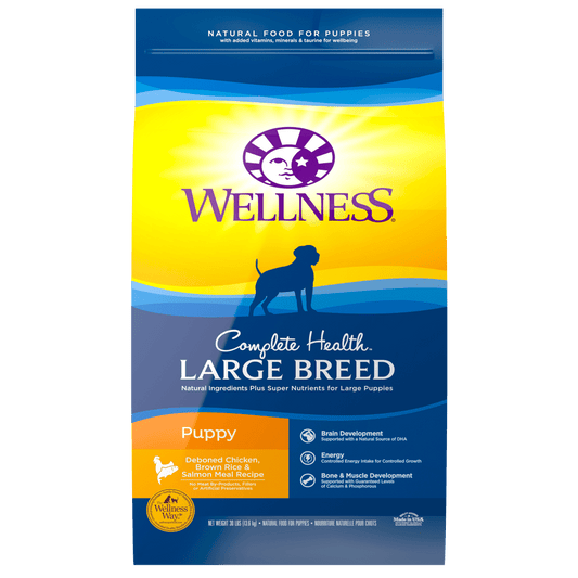 Wellness Complete Health Natural Large Breed Puppy Chicken, Brown Rice and Salmon Recipe Dry Dog Food