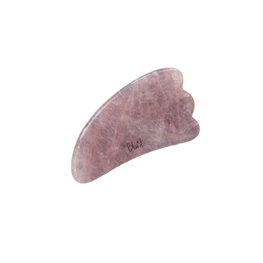 Rose Quartz Gua Sha Crystal Massage Tool by Bliss'd Co