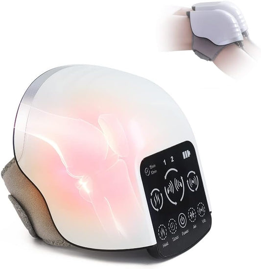 Knee Massager with Heat,Cordless Knee Massager，Vibrating Squeeze Knee Massager Knee Massager for Pain Relief，Arthritis and Knee Circulation Kneading Knee Massager（unassembleable）