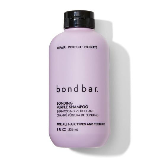 bondbar Purple Brightening Shampoo for Blonde, Lightened & Gray Hair, Neutralizes Brassiness, Repairs, Protects, Hydrates, Vegan, Cruelty-Free, 8 Fl. Oz
