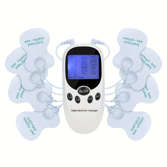 Relieve Back & Neck Pain Instantly with Digital TENS EMS Massager - Pulse, Electrode Massage Pads & Health Therapy Machine