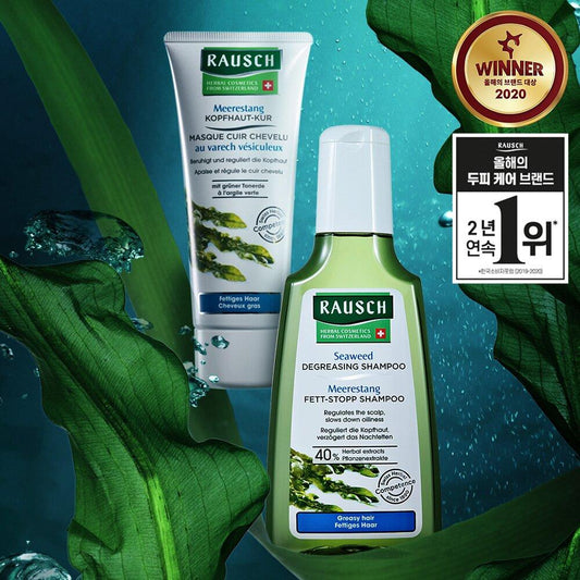 RAUSCH Seaweed Degreasing Shampoo 200mL & Scalp Pack 100mL