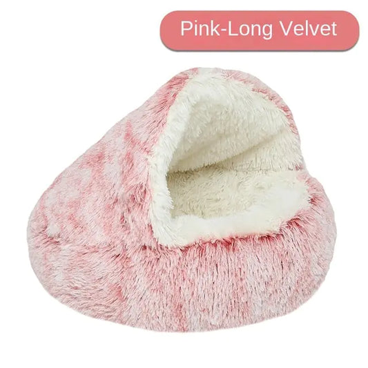 Plush Pet Bed Pink-Long Velvet Diameter 60cm