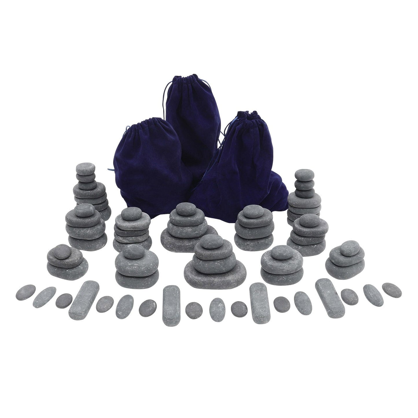 Basalt Massage Stone and Stainless Steel Heater Set for Spa Massage Stones Living and Home 72Pcs Stone Set