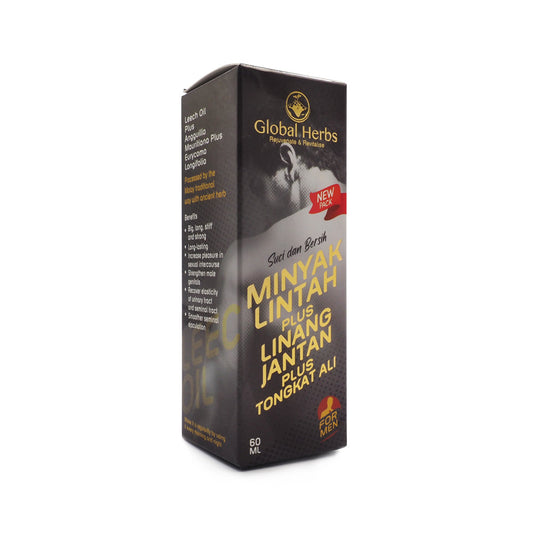 Global Herbs, Minyak Lintah, Plus Linang Jantan, Plus Tongkat Ali, 60 ml