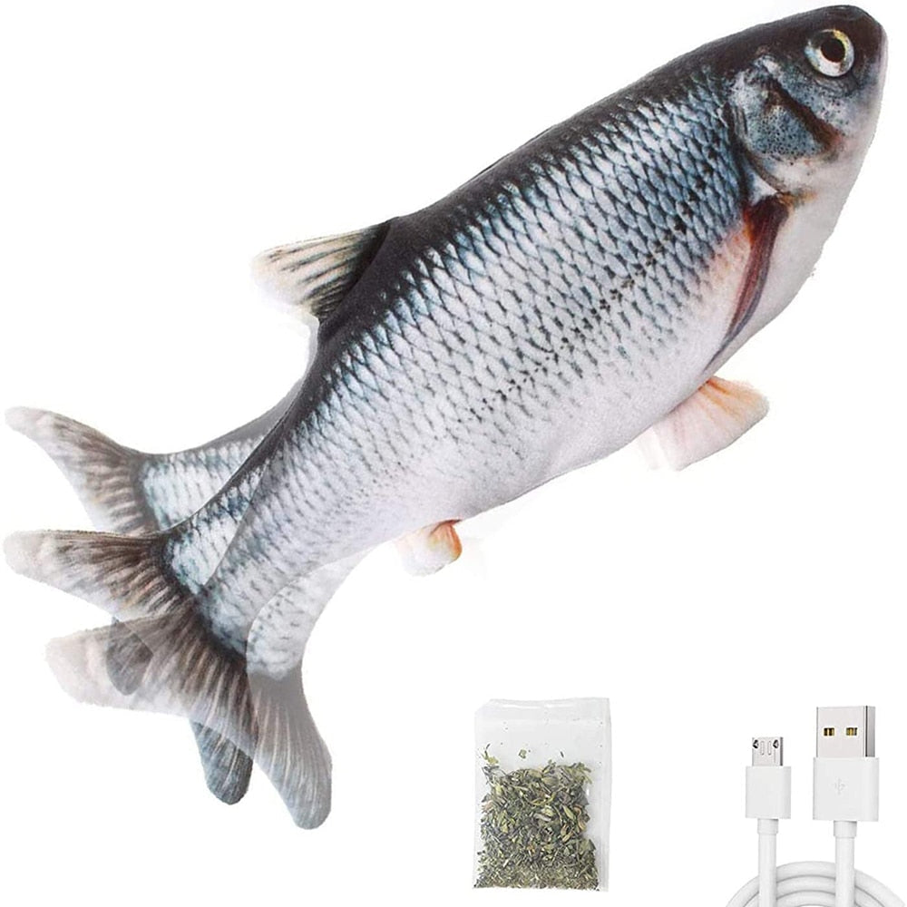 Electric Flopping Fish Moving Cat Kicker Fish Toy Realistic Floppy Fish Wiggle Fish Catnip Toys Plush Interactive Cat Toys - YourStore YourStore janette_blakely 0 Electric Flopping Fish Moving Cat Kicker Fish Toy Realistic Floppy Fish Wiggle Fish Catnip Toys Plush Interactive Cat Toys