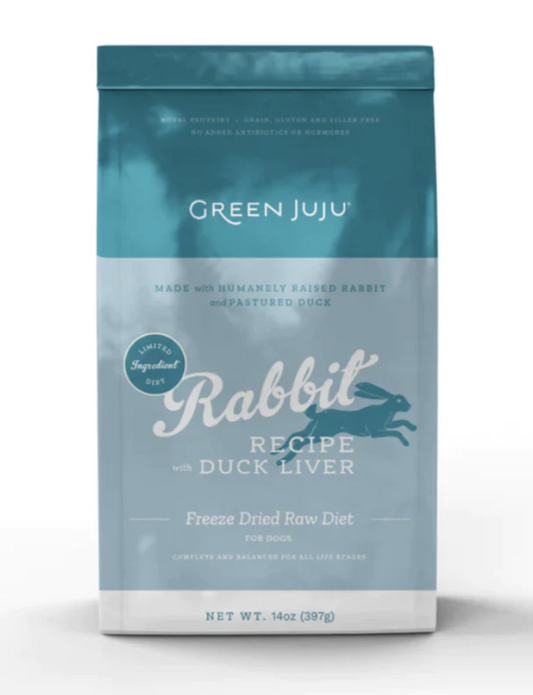 Green Juju - Rabbit with Duck Liver Freeze Dried - 14 oz