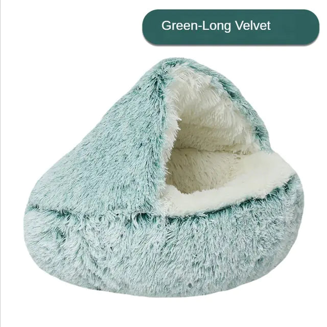 Plush Pet Bed Green-Long Velvet Diameter 40cm