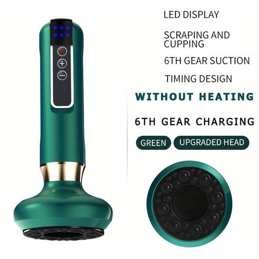Rechargeable Electric Gua Sha Scraping Tool with Cellulite Removal & Pain Relief - Portable Vacuum Cupping Therapy Massager