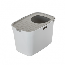 Moderna - Top Entry Cat Closed Litter Box White & Warm Grey