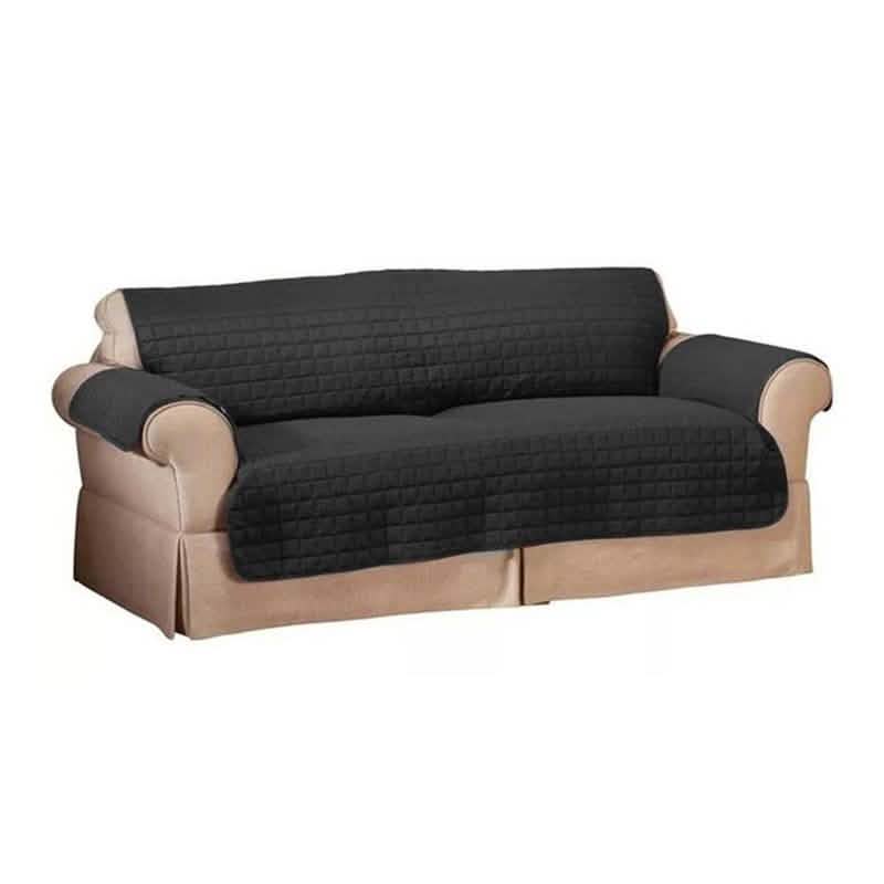 Quilted Pet Protector Furniture Slip Covers Home Essentials Love Seat Black - DailySale
